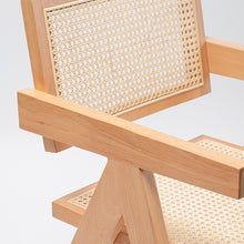 Cargar imagen en el visor de la galería, Silla ratán Compass madera clara