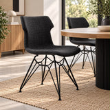 Silla Camil tapizada gris oscuro