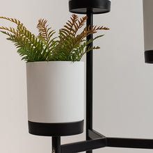 Cargar imagen en el visor de la galería, Macetero Mash blanco con pedestal negro