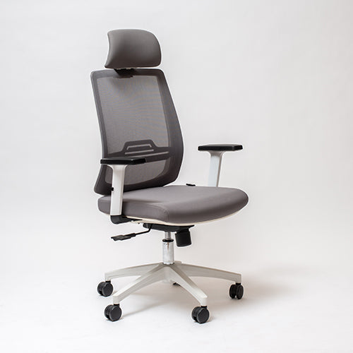 Silla escritorio gris Florida con cabecera