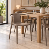 Silla de polipropileno Lily café
