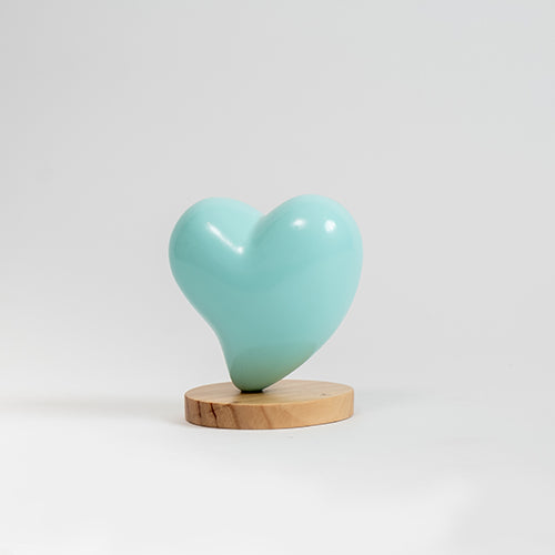 Escultura corazón verde agua