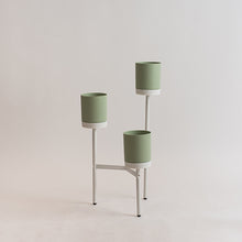 Cargar imagen en el visor de la galería, Macetero Mash matcha con pedestal blanco
