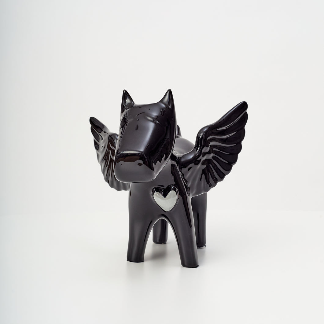 Escultura dogo angel negro