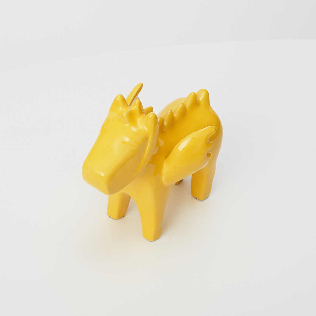 Escultura dogo dragón  amarillo